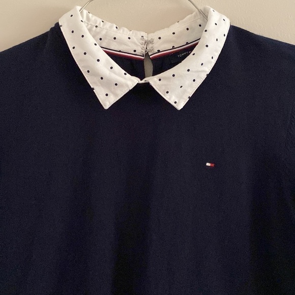 Tommy Hilfiger navy blue shirt tail sweater - Picture 3 of 7